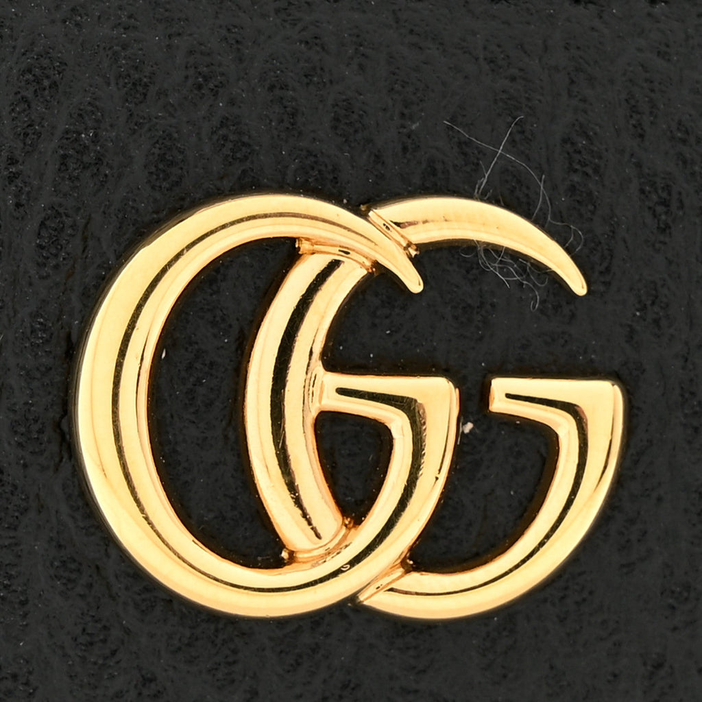 Gucci Dollar Calfskin GG Supreme Monogram GG Marmont Zip Around Wallet Black Beige Ebony