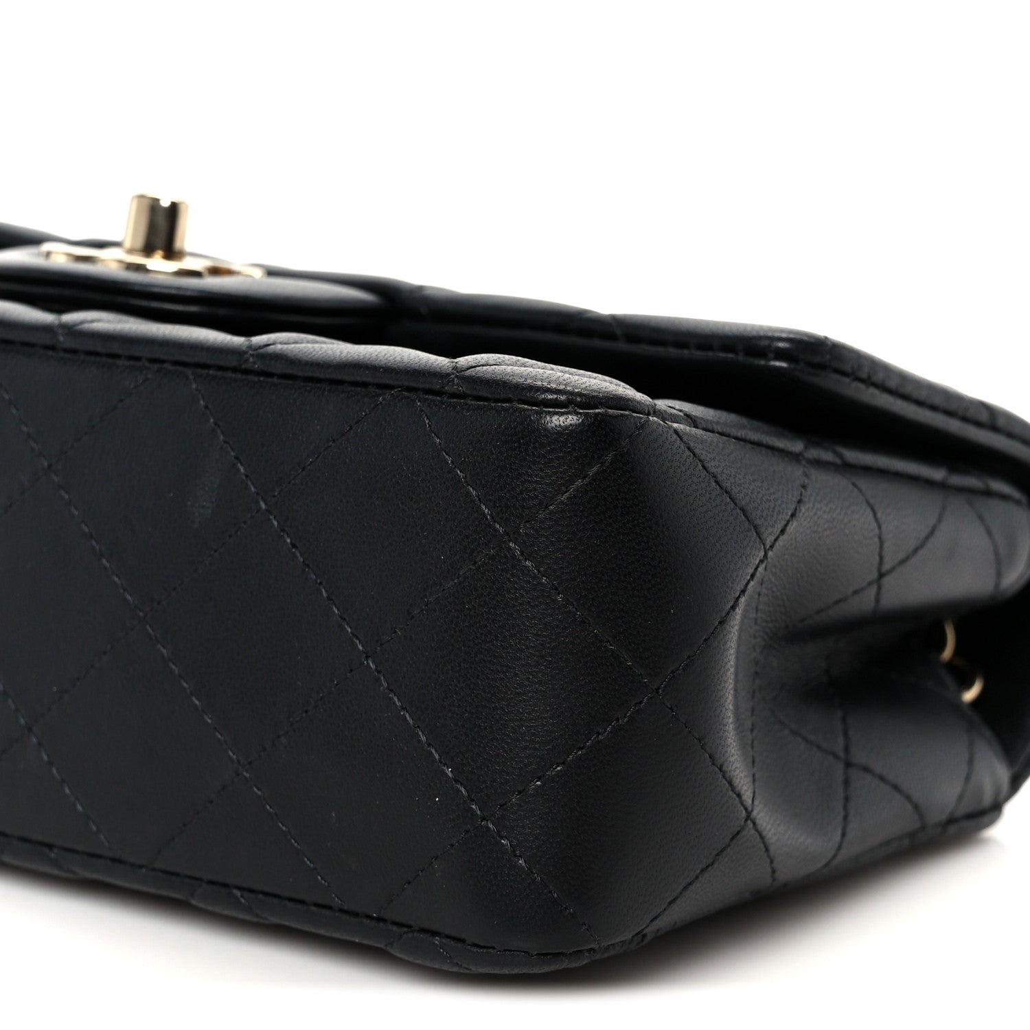 Chanel Lambskin Quilted Mini Rectangular Flap Black