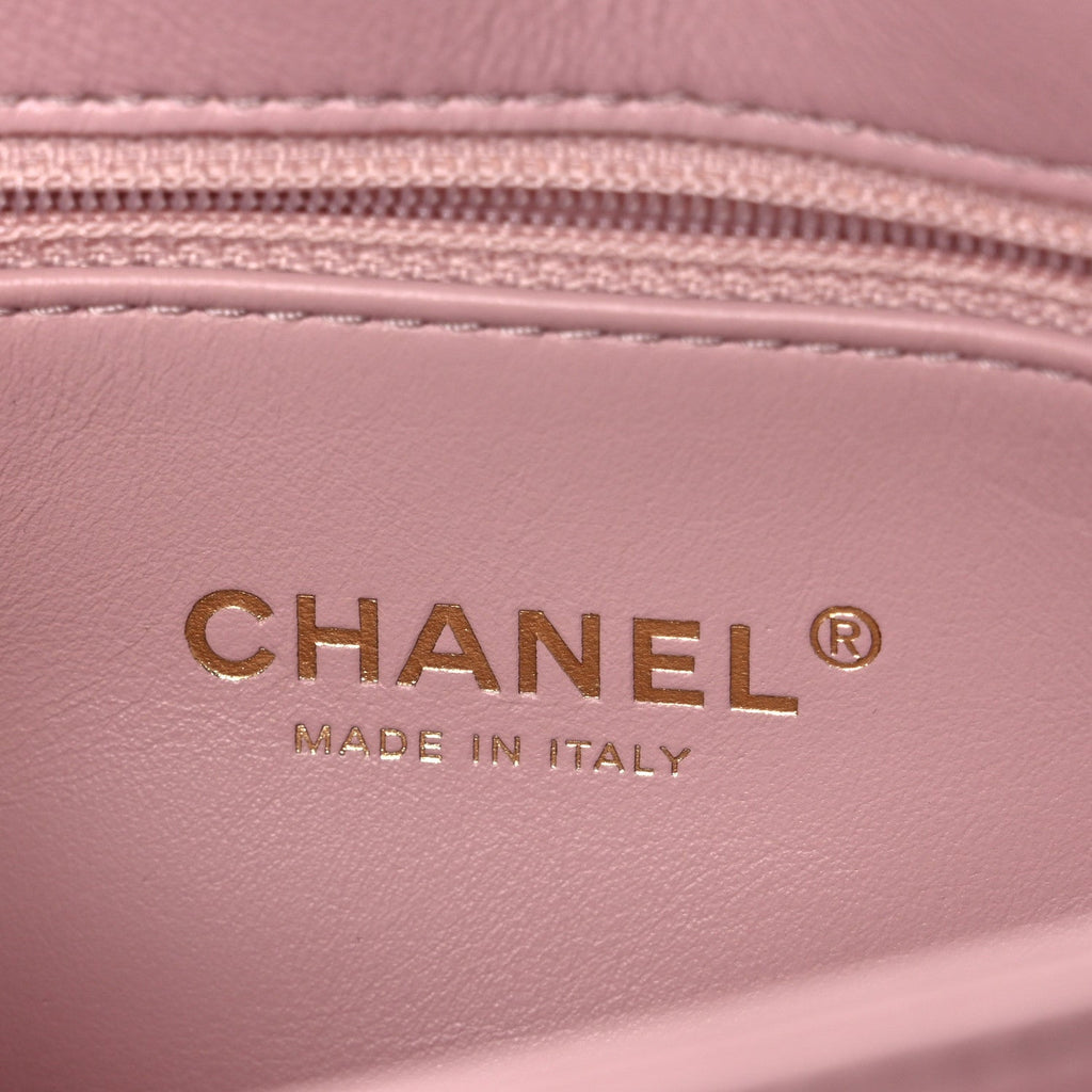 Chanel Lambskin Quilted Medium Color Match Flap Light Pink