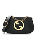 Gucci Roxy Calfskin Blondie Chain Shoulder Flap Bag Black