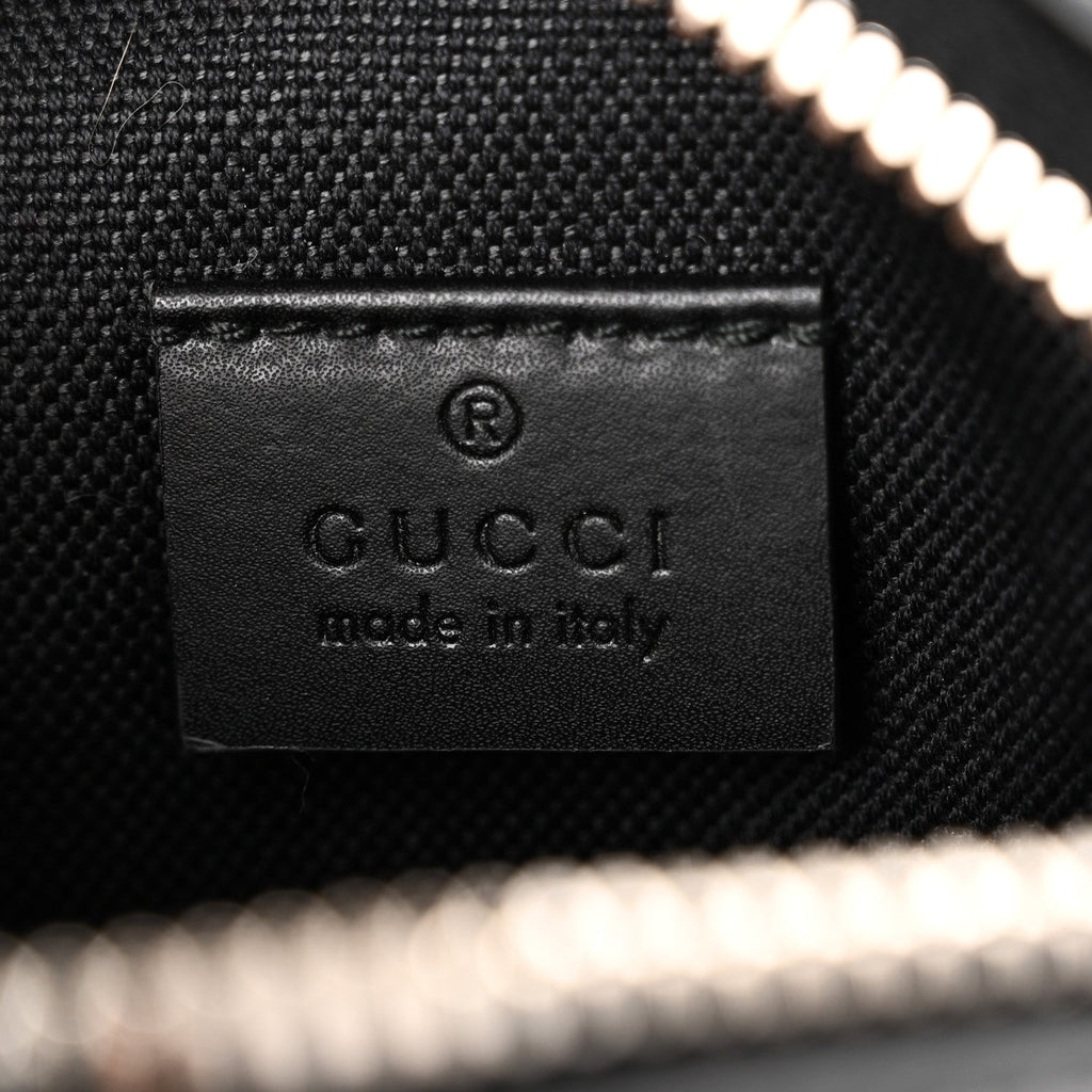 Gucci GG Supreme Monogram Appia Calfskin Web Small Camera Messenger Bag Black Grey