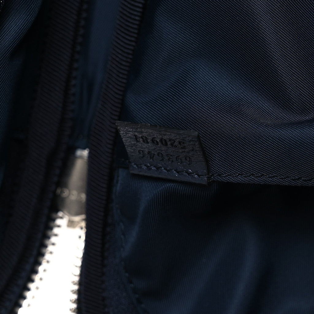Gucci GG Supreme Monogram Textured Dollar Calfskin Web Small Savoy Cabin Trolley Beige Blue