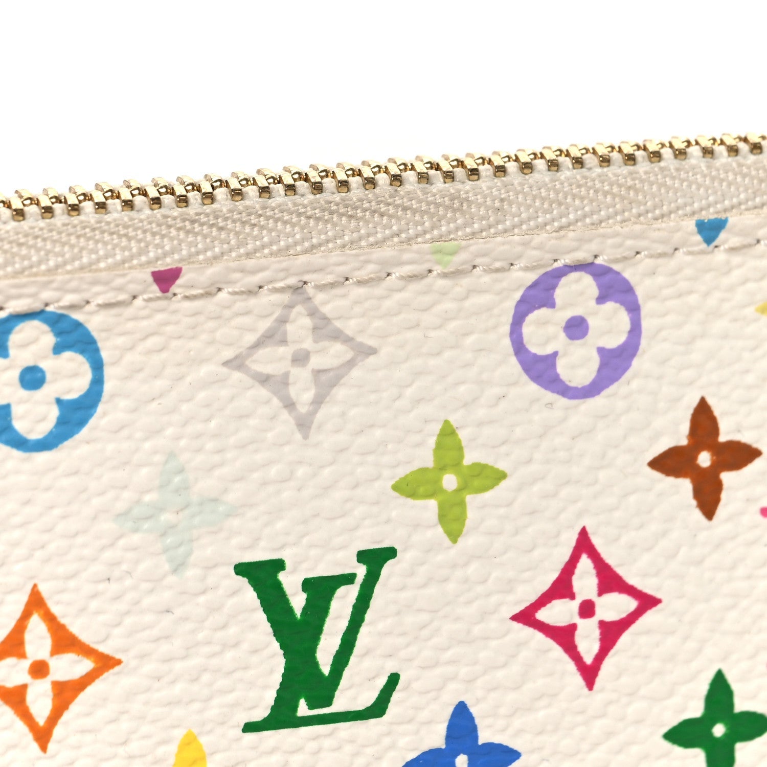 Louis Vuitton Monogram Multicolor Key Pouch White