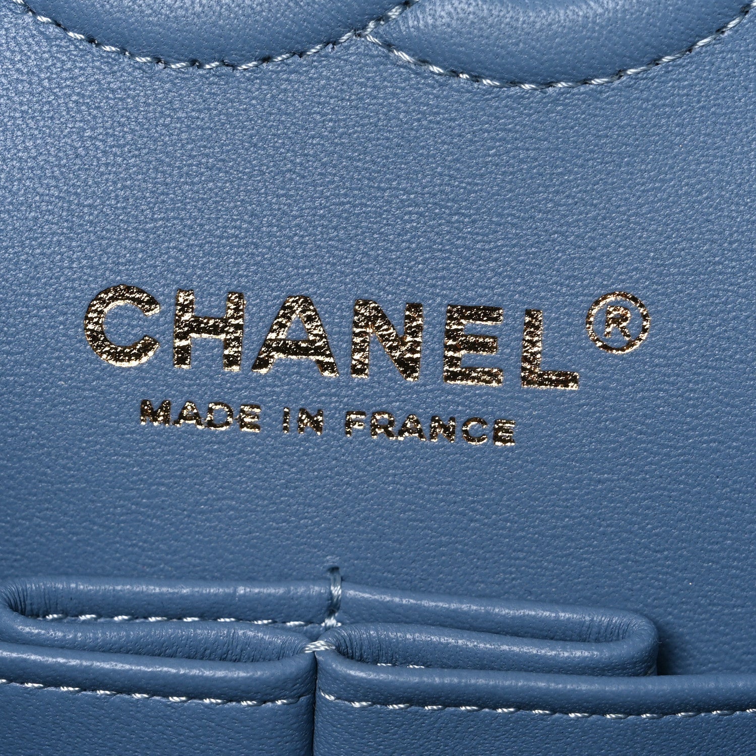 Chanel Printed Denim Quilted Small Double Flap Light Blue