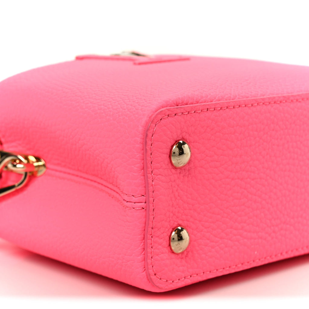 Louis Vuitton Taurillon Monogram Tuffetage Capucines Mini Fluo Pink