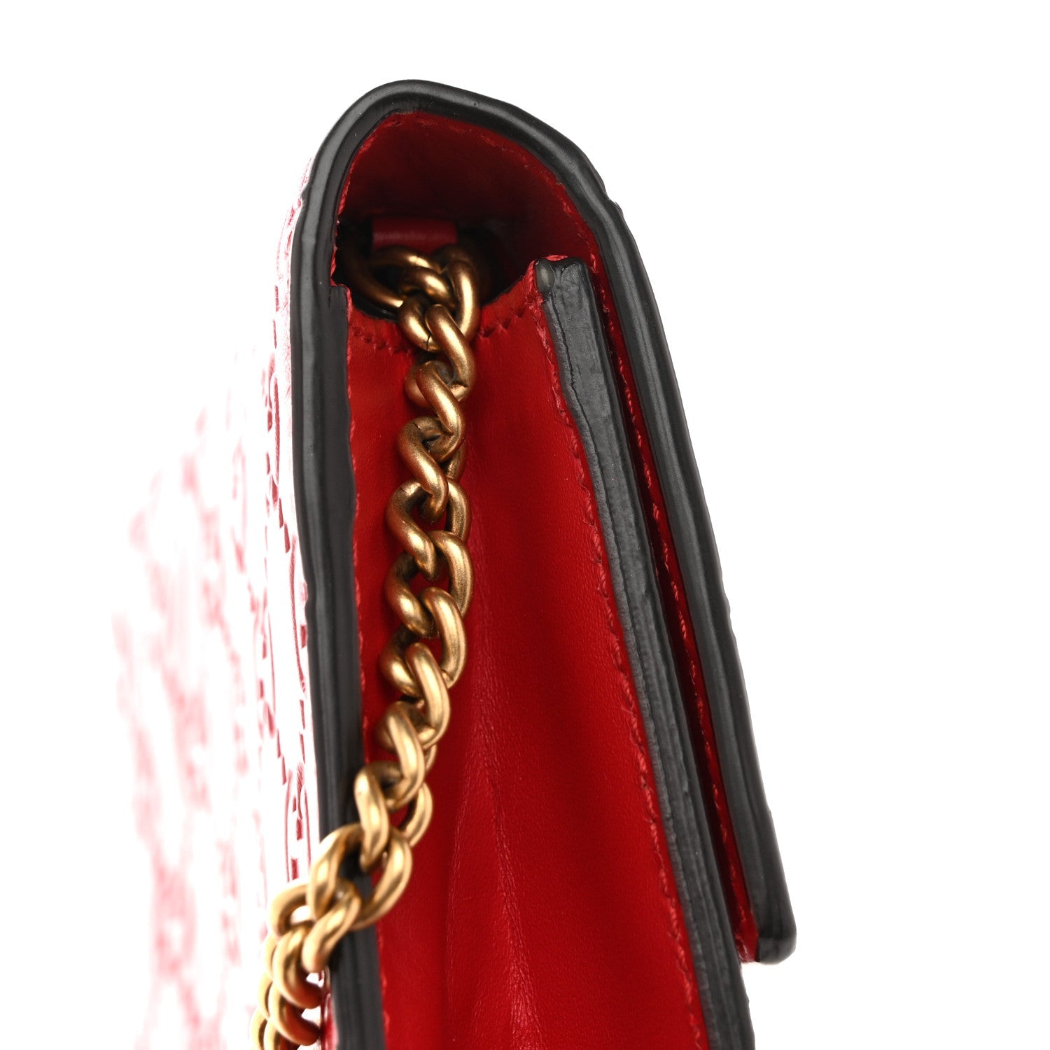 Gucci Guccissima Mini Cherry Chain Bag Hibiscus Red