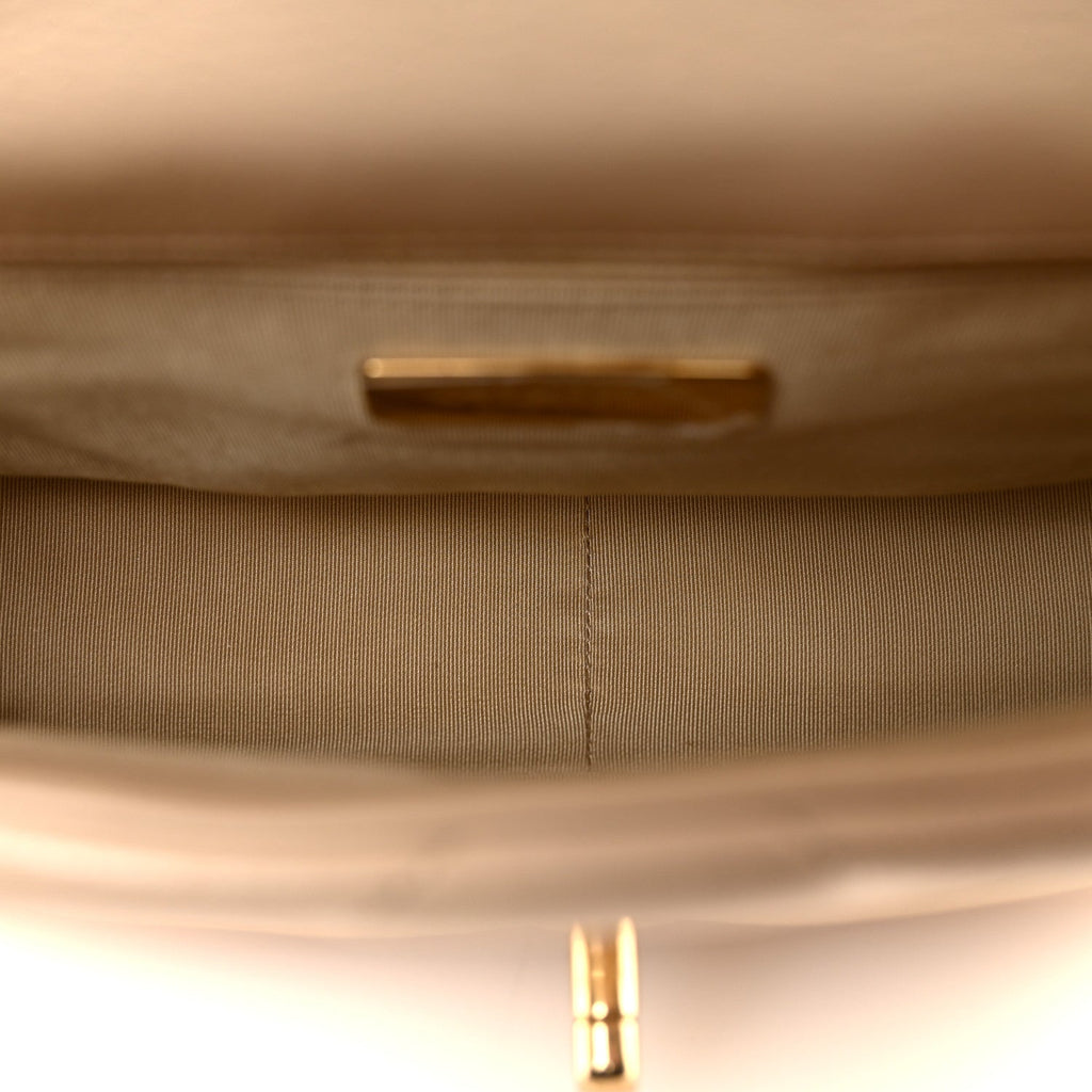 Chanel Goatskin Quilted Medium Chanel 19 Flap Beige