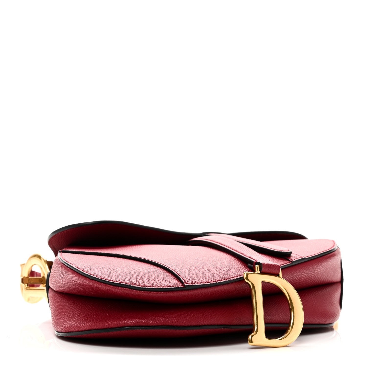 Christian Dior Grained Calfskin Saddle Bag Red