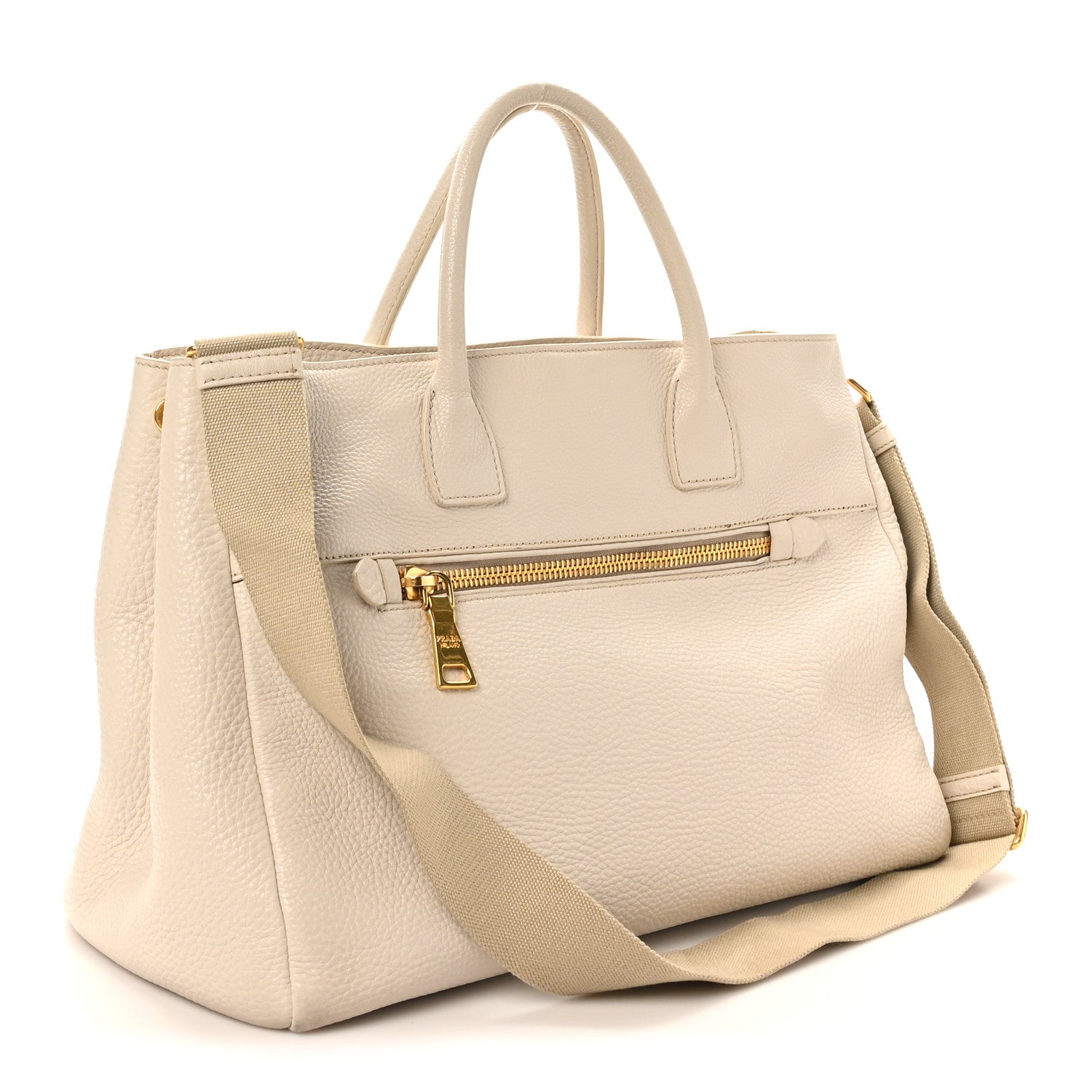 Prada Vitello Daino Top Handle Tote Talco