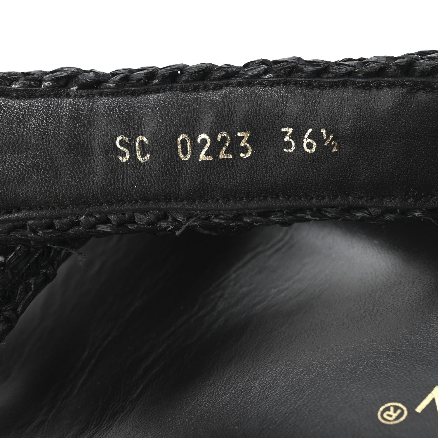 Louis Vuitton Raffia Sunset Comfort Flat Sandals 36.5 Black
