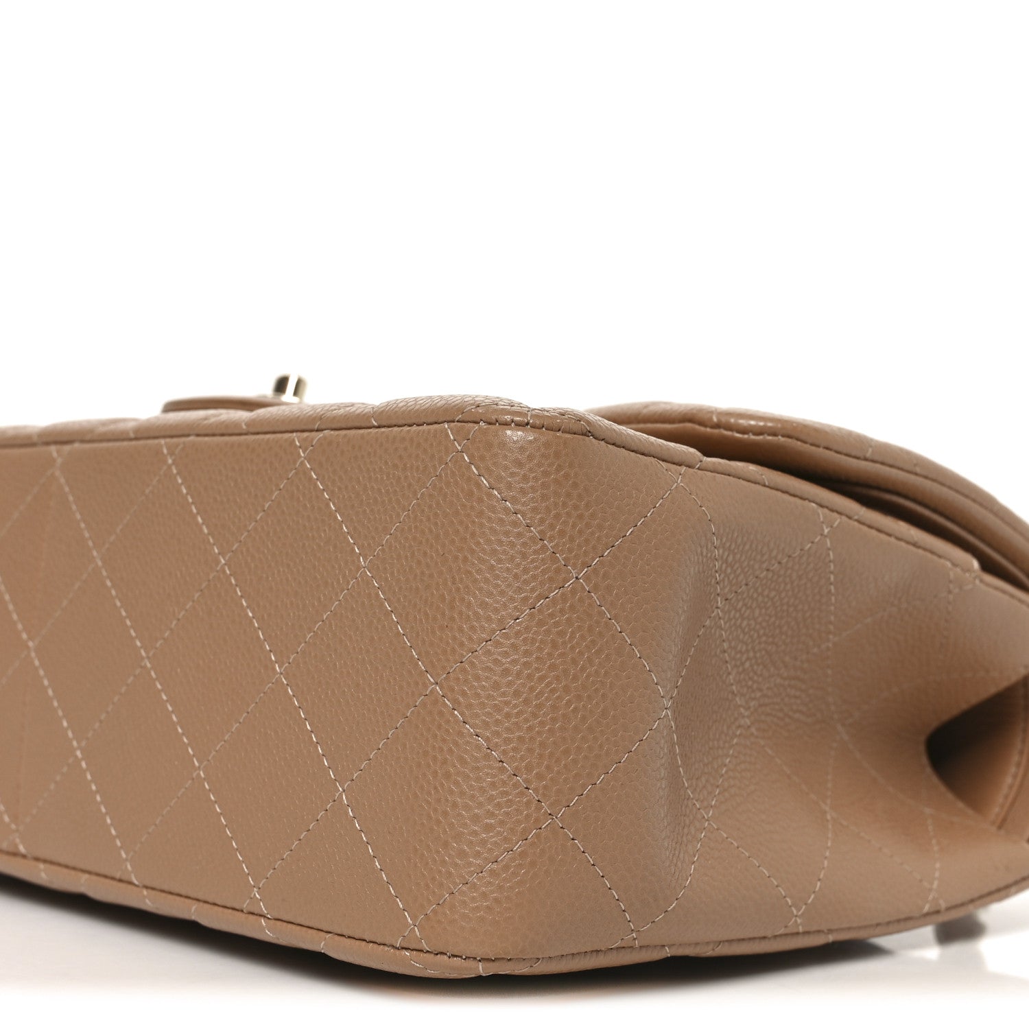 Chanel Caviar Quilted Jumbo Double Flap Beige