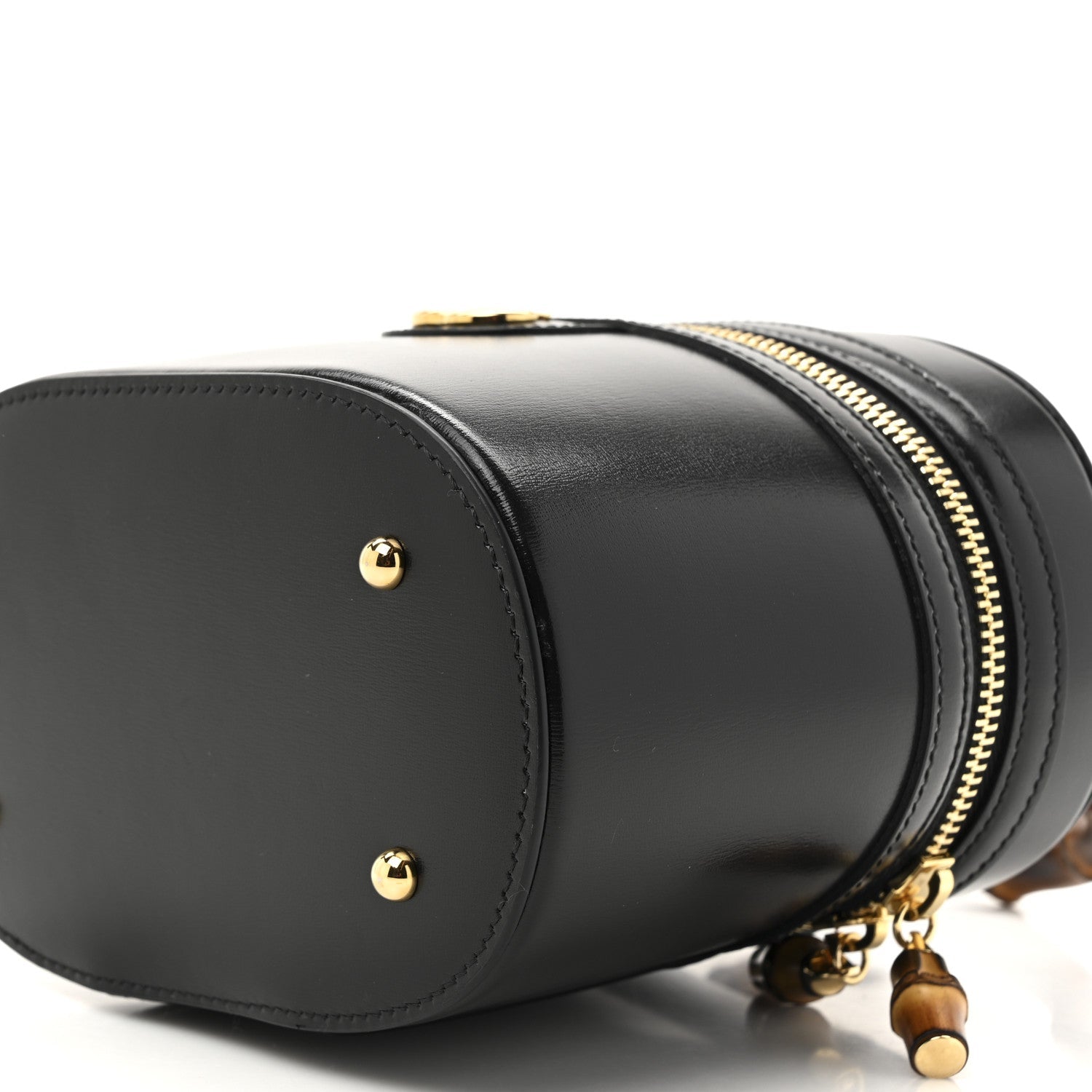 Gucci Calfskin Mini Bamboo Top Handle Shoulder Bag Black