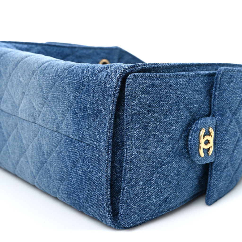 Chanel Washed Denim Quilted Small Chanel 25 Handbag Blue