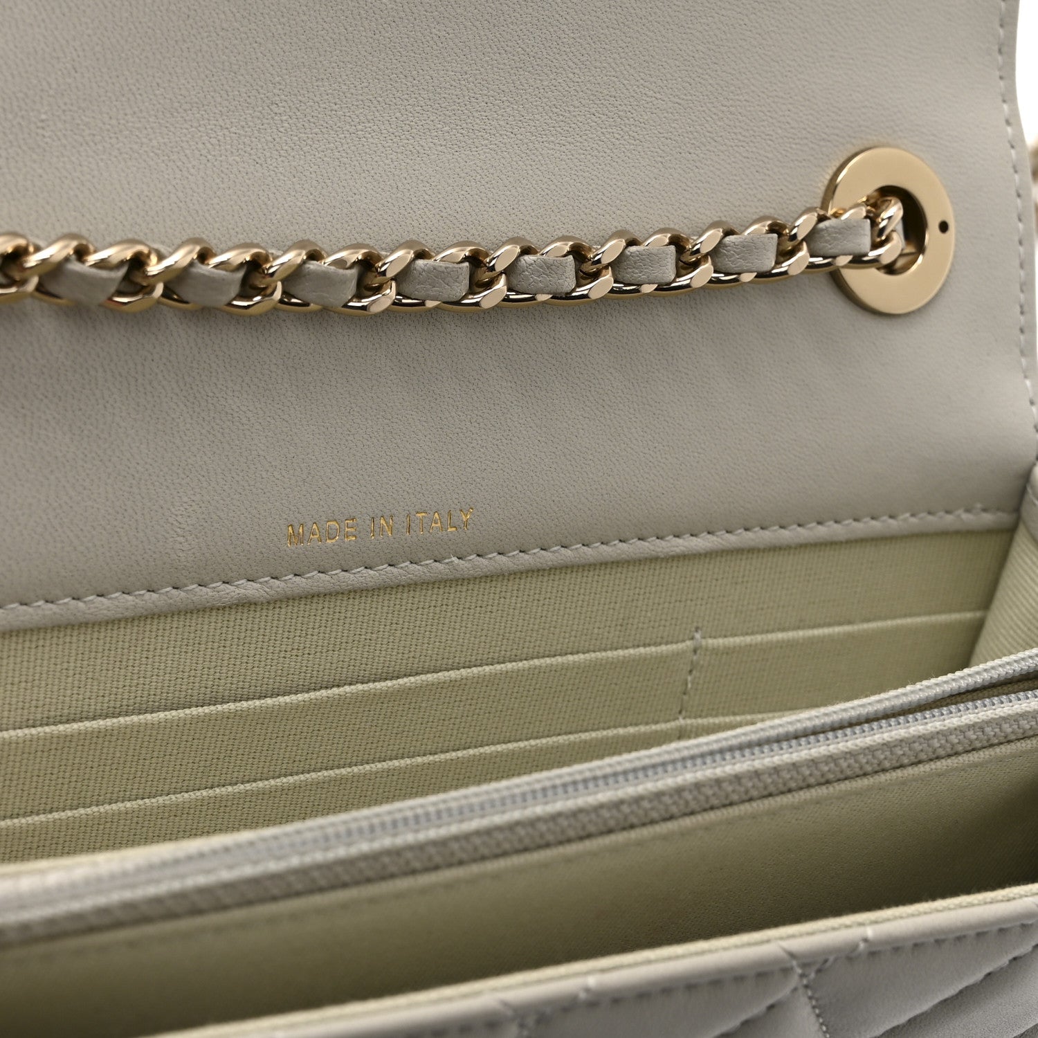 Chanel Lambskin Quilted Trendy CC Dual Handle Clutch With Chain Grey