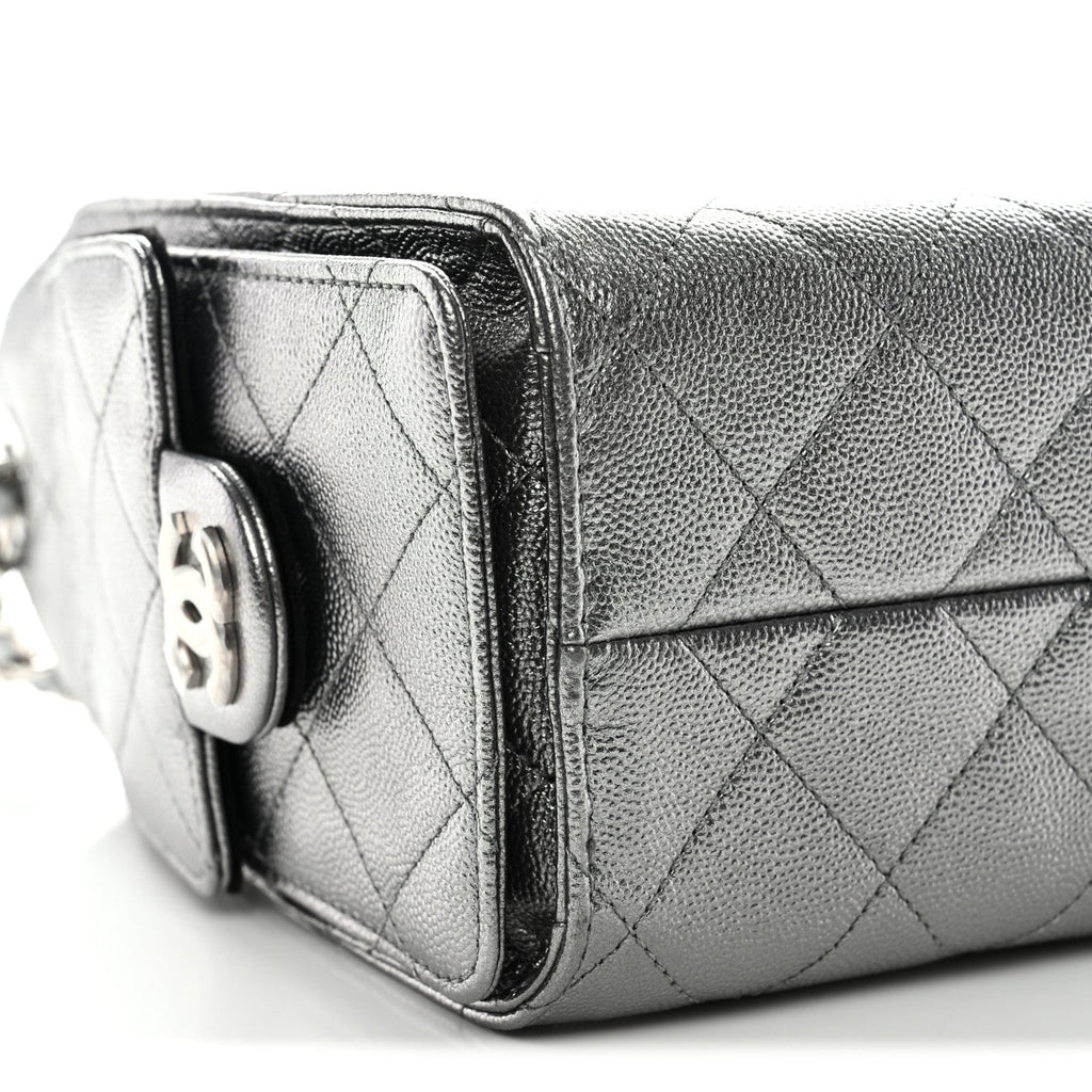 Chanel Metallic Caviar Quilted Mini Chanel 25 Handbag Anthracite