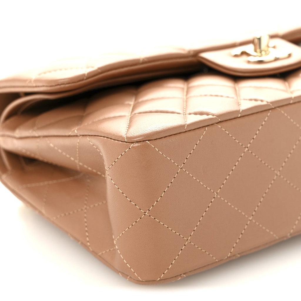 Chanel Lambskin Quilted Small Double Flap Brown