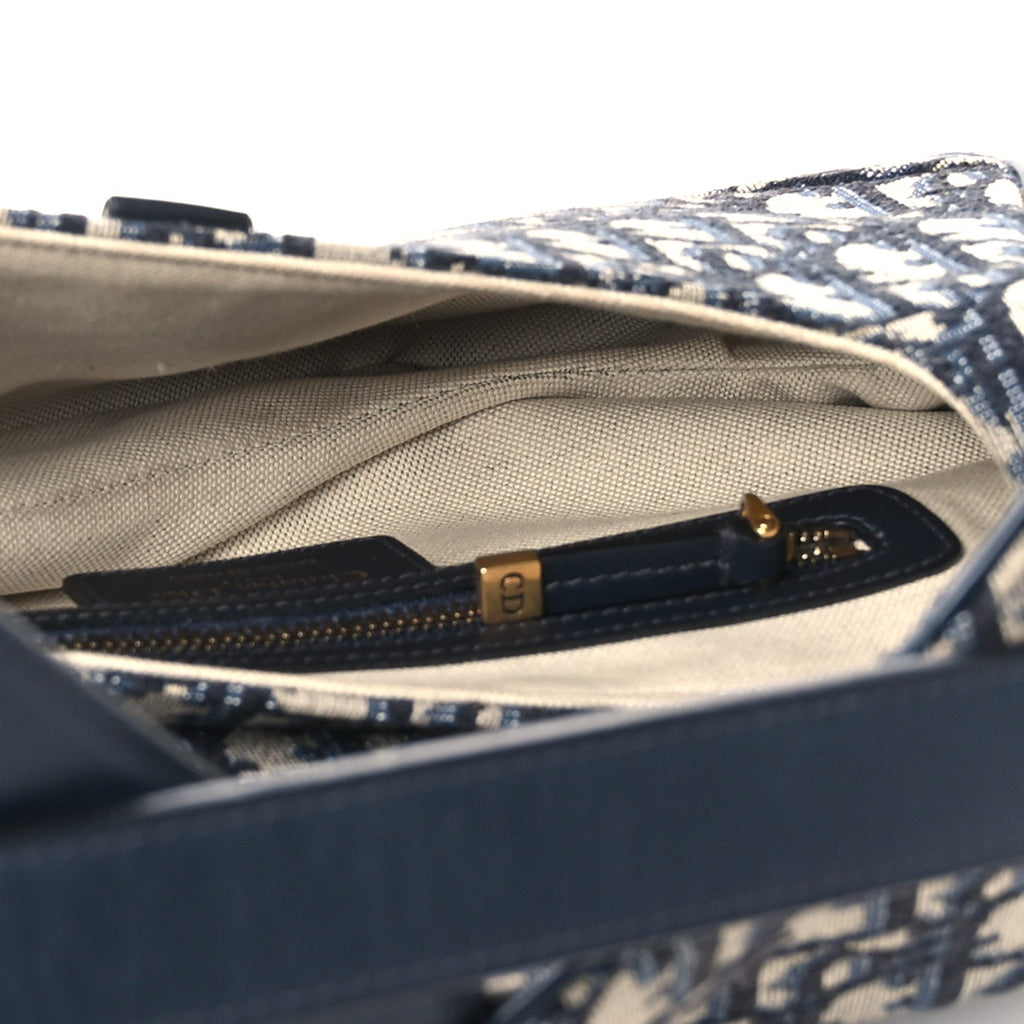Christian Dior Oblique Saddle Bag Blue