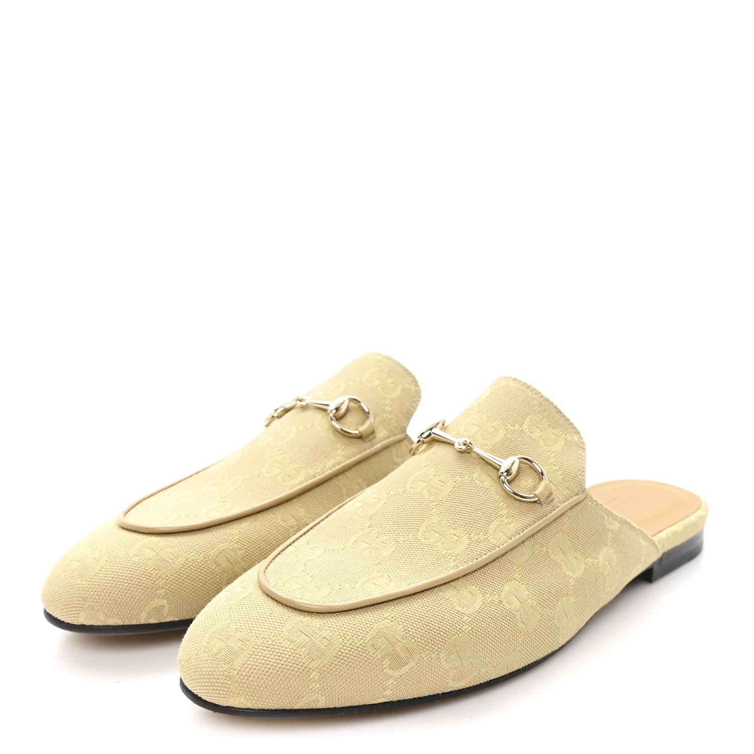 Gucci GG Monogram Canvas Womens Princetown Slippers 40.5 Egypt Salt