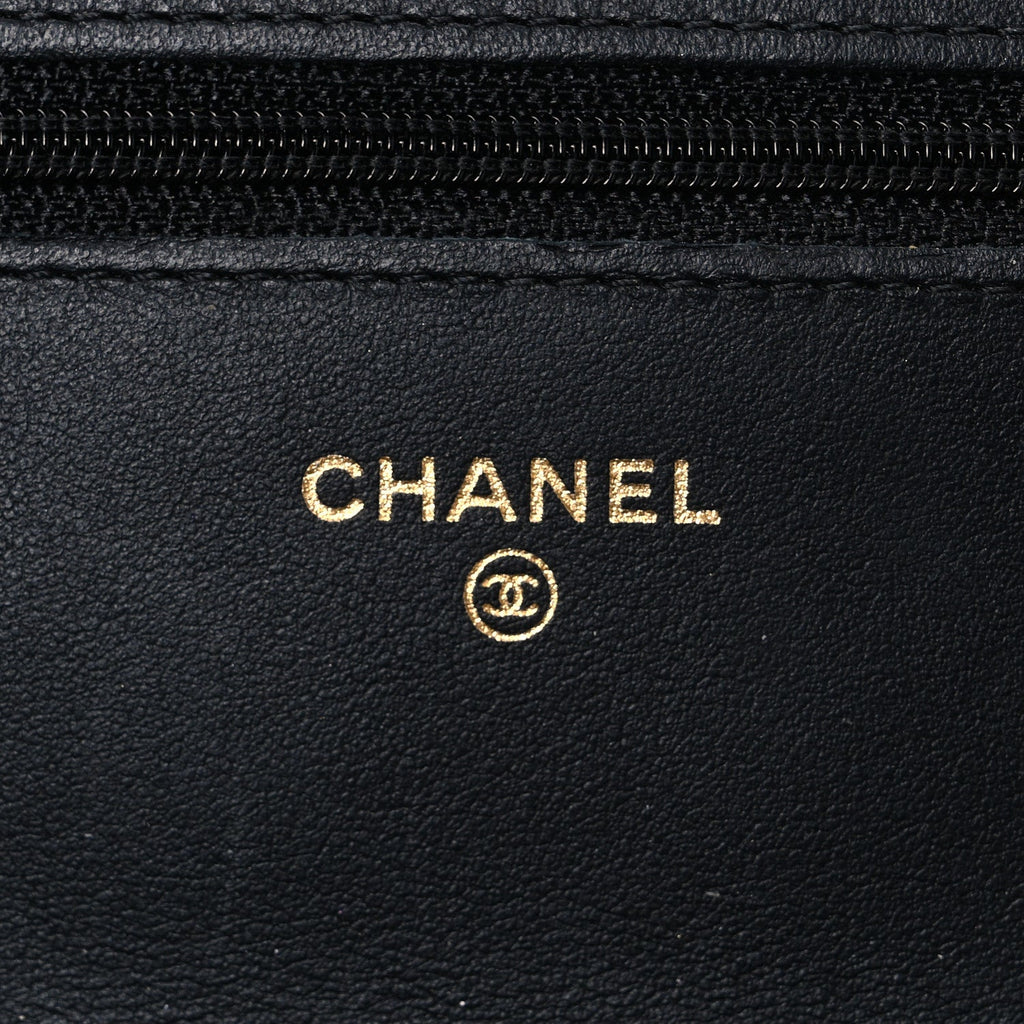 Chanel Aged Calfskin Lucky Charms 2.55 Reissue Wallet on Chain WOC Black