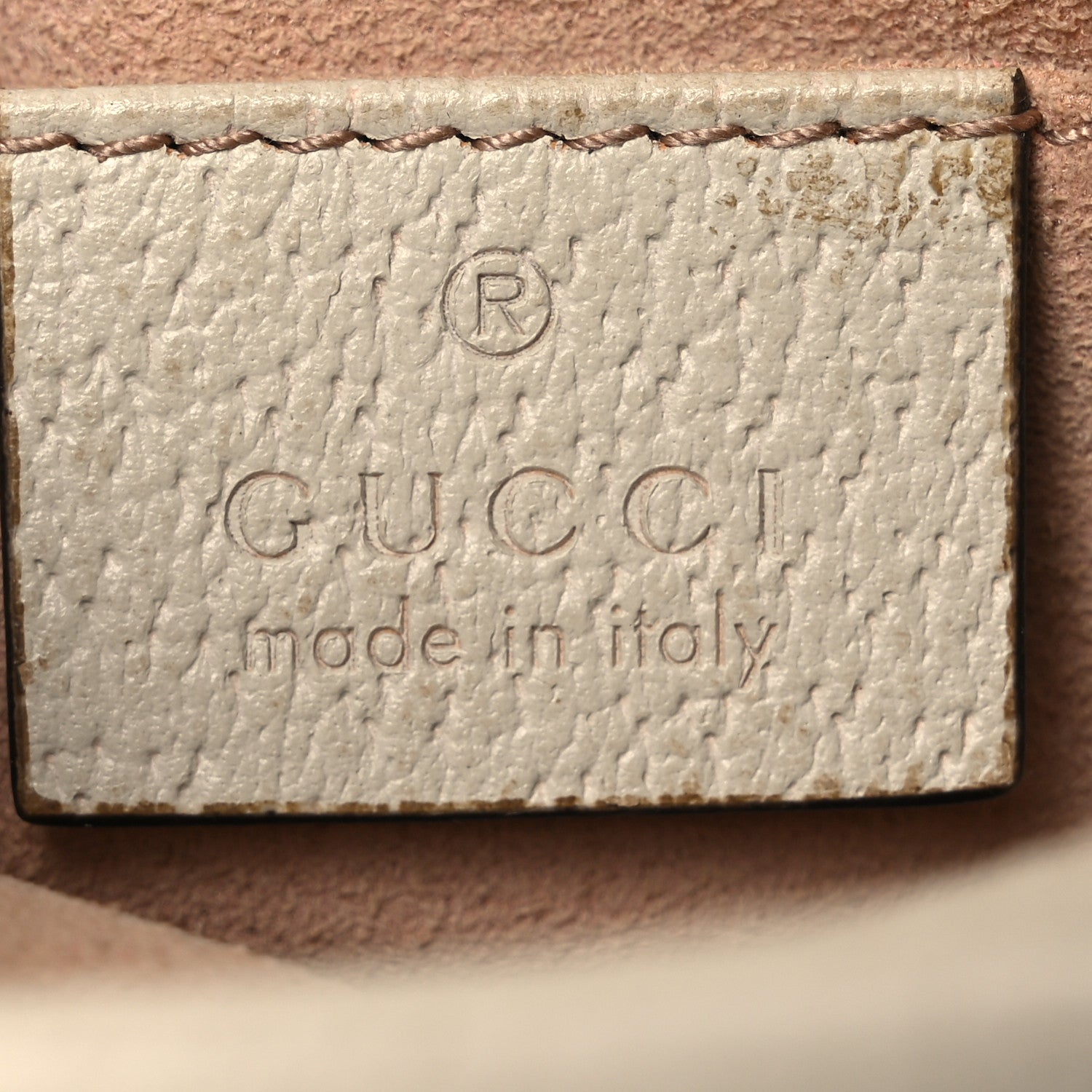 Gucci Textured Dollar Calfskin Web Mini Ophidia Shoulder Bag Mystic White