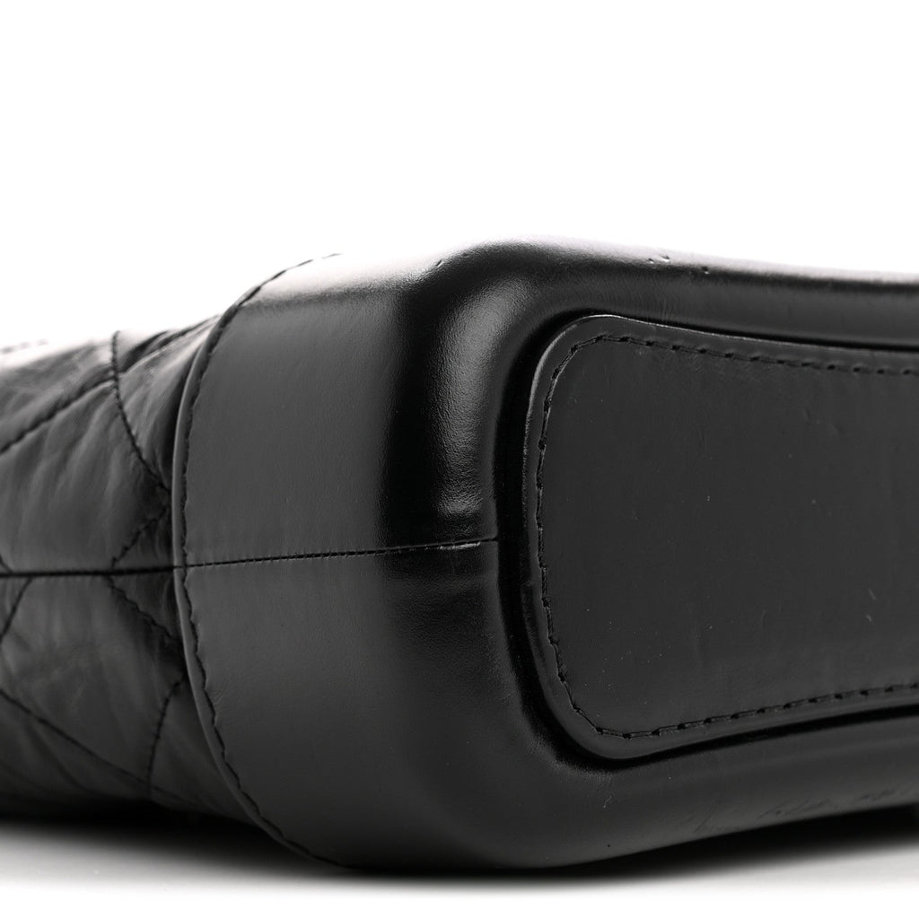Chanel Aged Calfskin Quilted Small Gabrielle Hobo Black