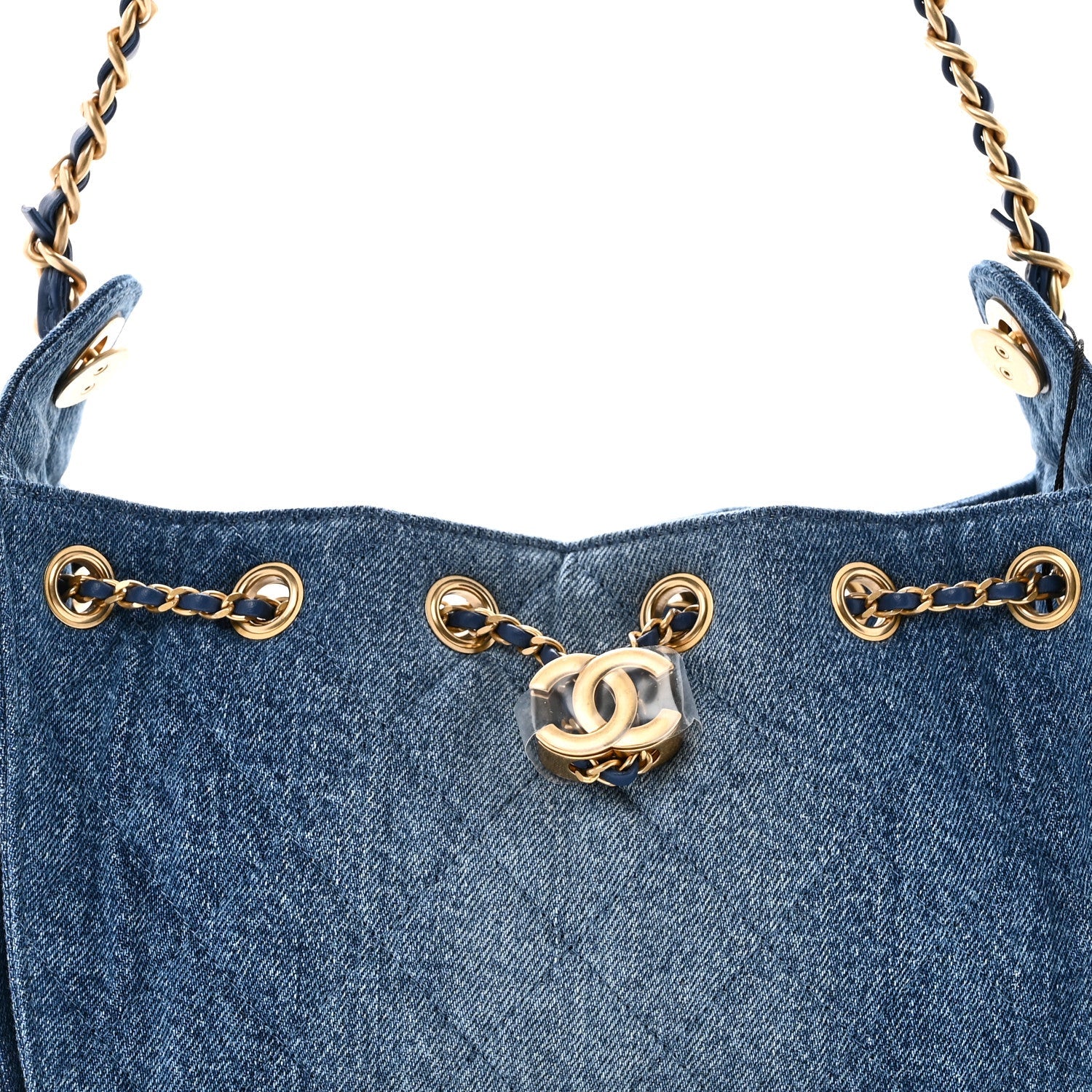 Chanel Washed Denim Quilted Mini Chanel 25 Handbag Blue