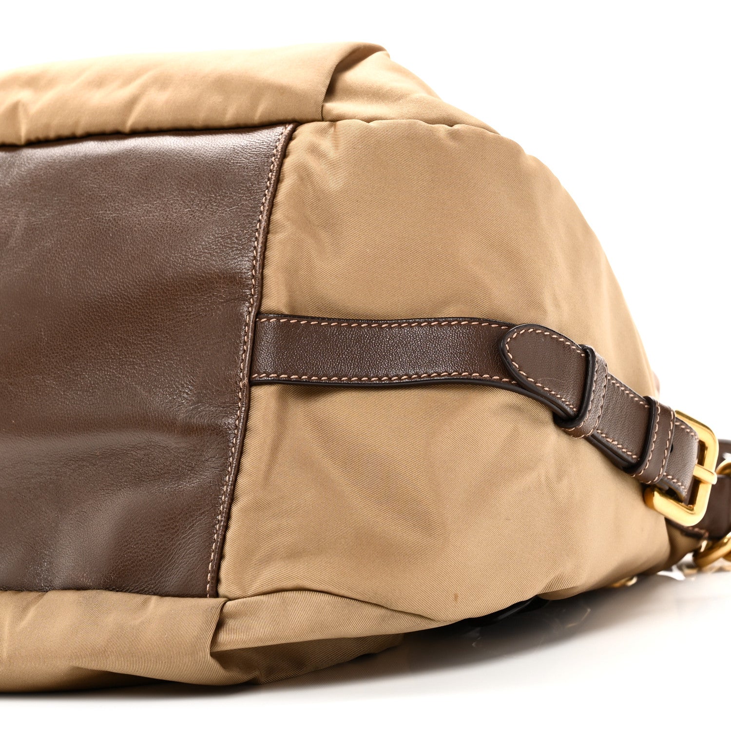 Prada Tessuto Nylon Vitello Daino Satchel Tabacco