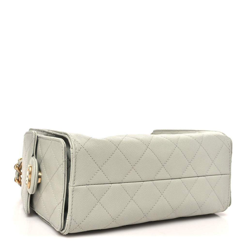 Chanel Caviar Quilted Mini Chanel 25 Handbag Light Green