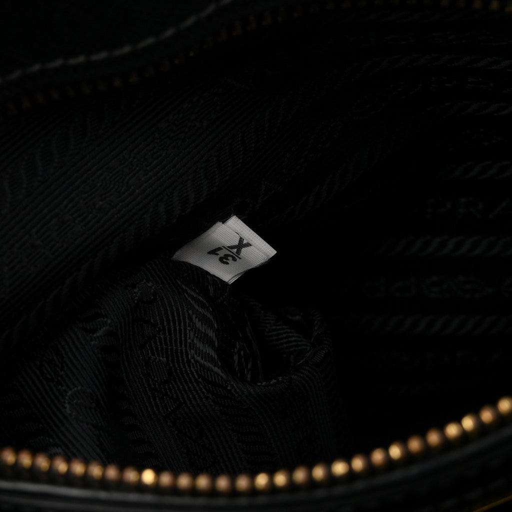 Prada Saffiano Small Galleria Double Zip Tote Black