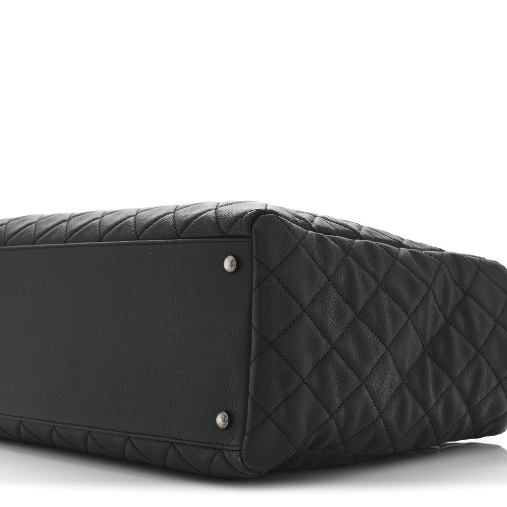 Chanel Caviar Quilted Large Coco Handle Shopping Tote Black