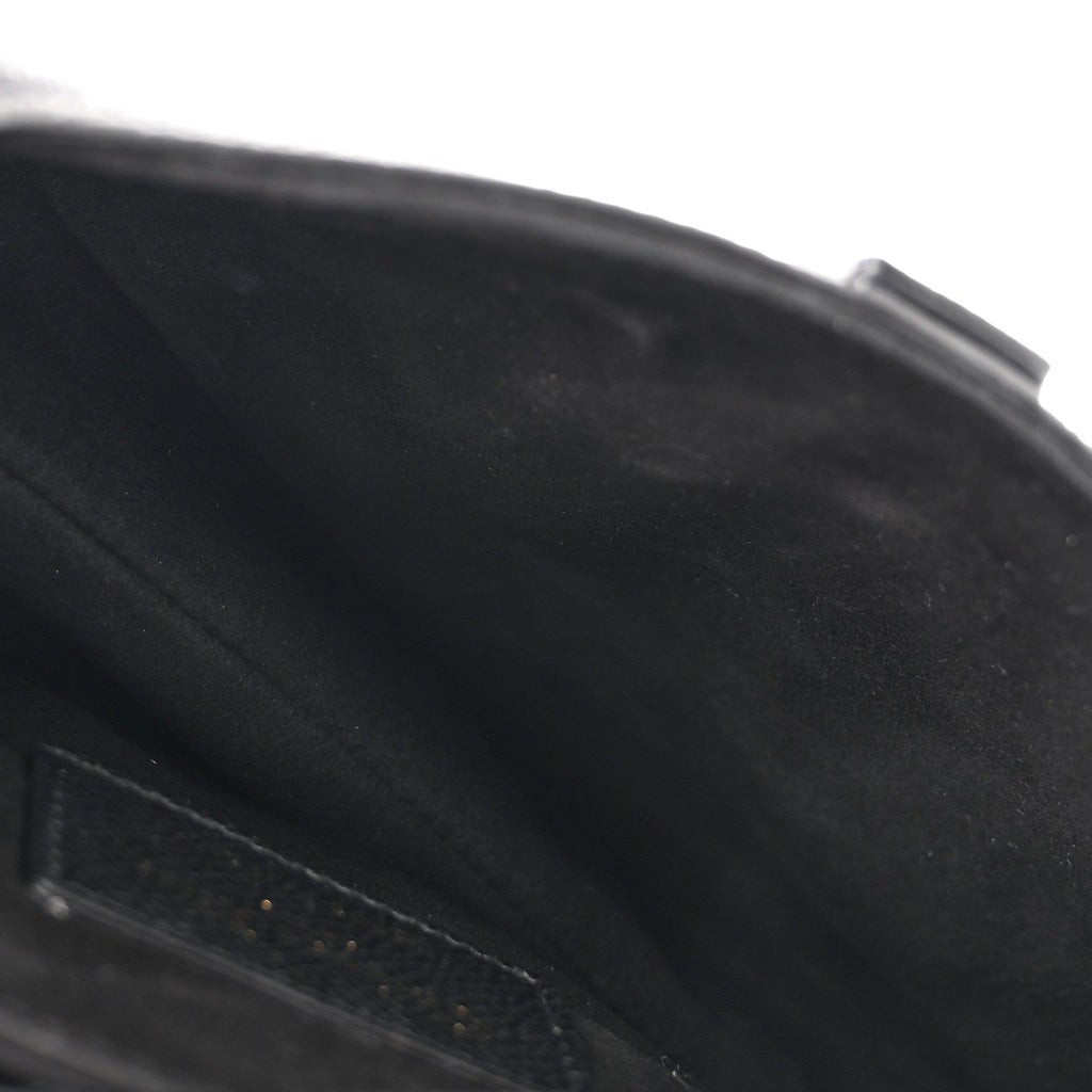 Christian Dior Grained Calfskin Mini Saddle Bag Black
