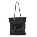 Chanel Calfskin Chain 20s Signature Tote Black