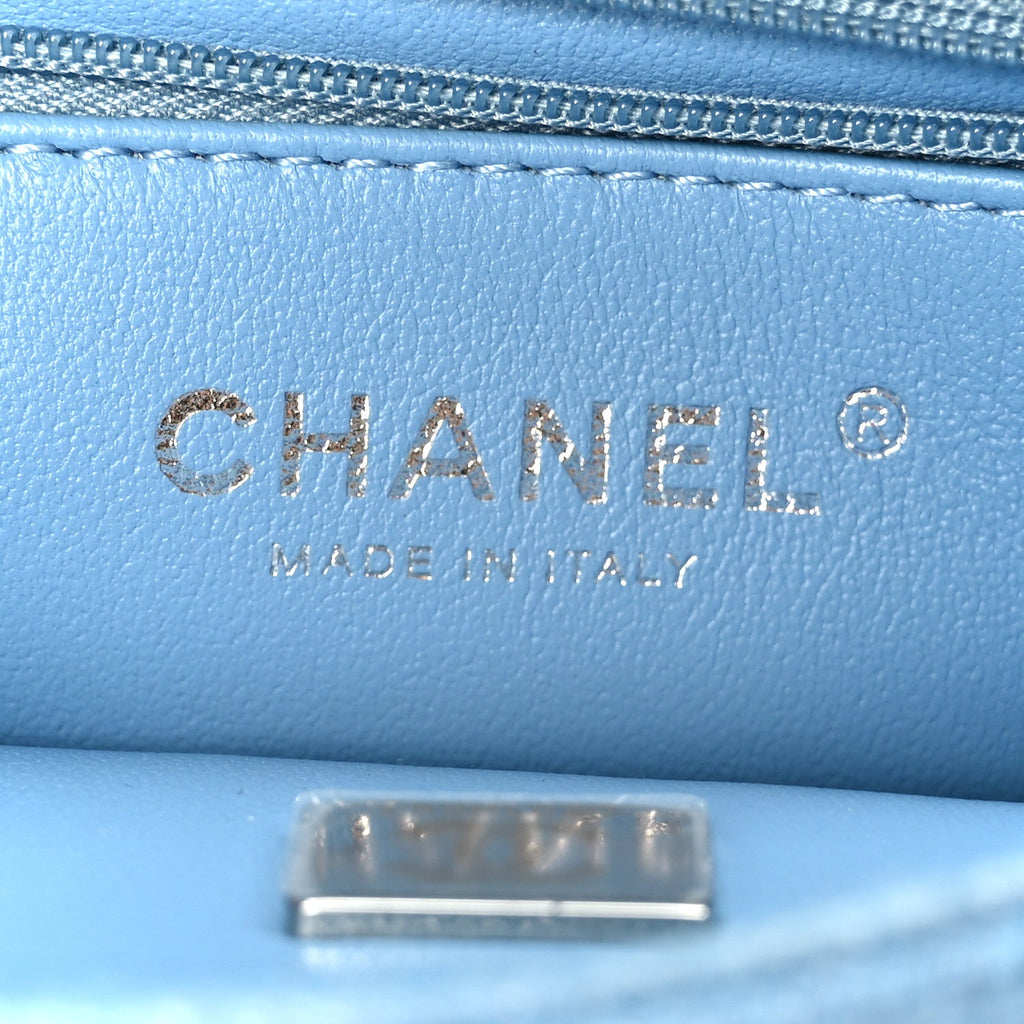Chanel Denim Quilted Sweetheart Mini Flap Blue