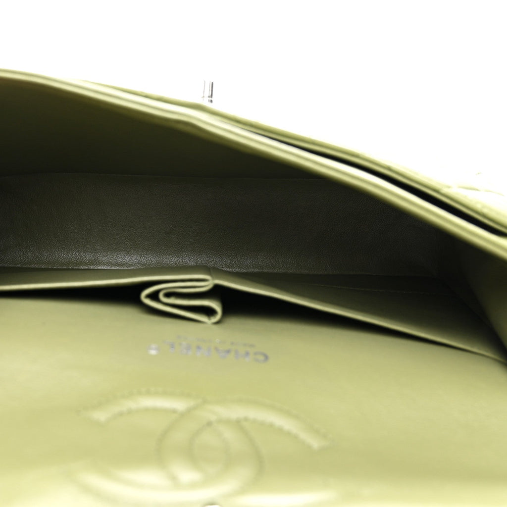 Chanel Lambskin Quilted Medium Double Flap Green