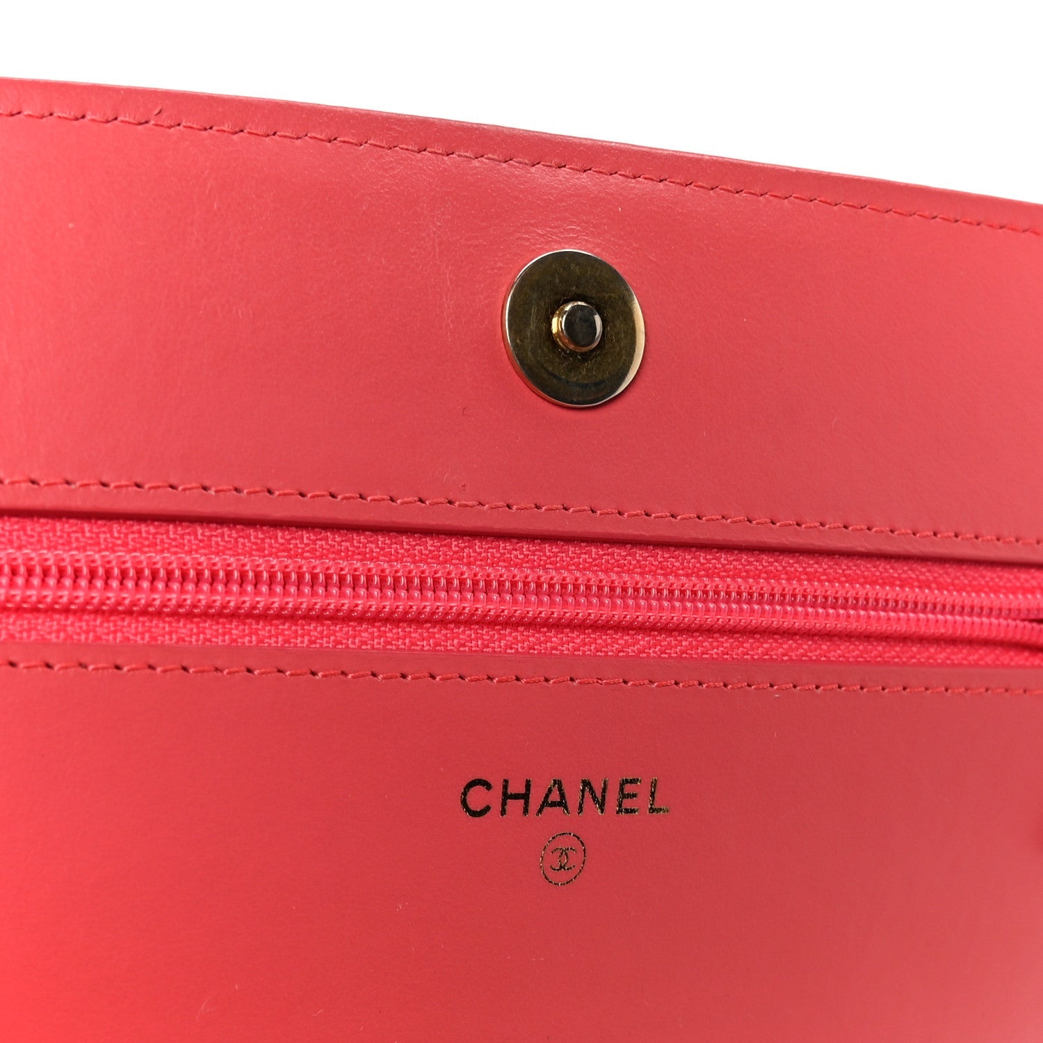 Chanel Caviar Quilted Boy Wallet On Chain WOC Dark Pink