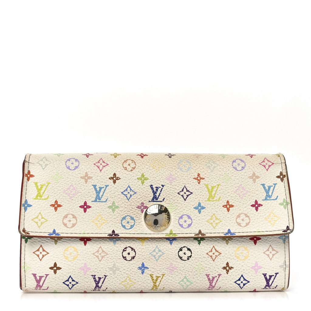 Louis Vuitton Monogram Multicolor Sarah Wallet White Eglantine