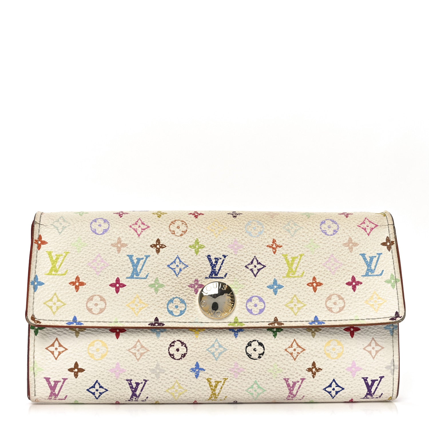 Louis Vuitton Monogram Multicolor Sarah Wallet White Eglantine