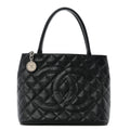 Chanel Caviar Quilted Medallion Tote Navy