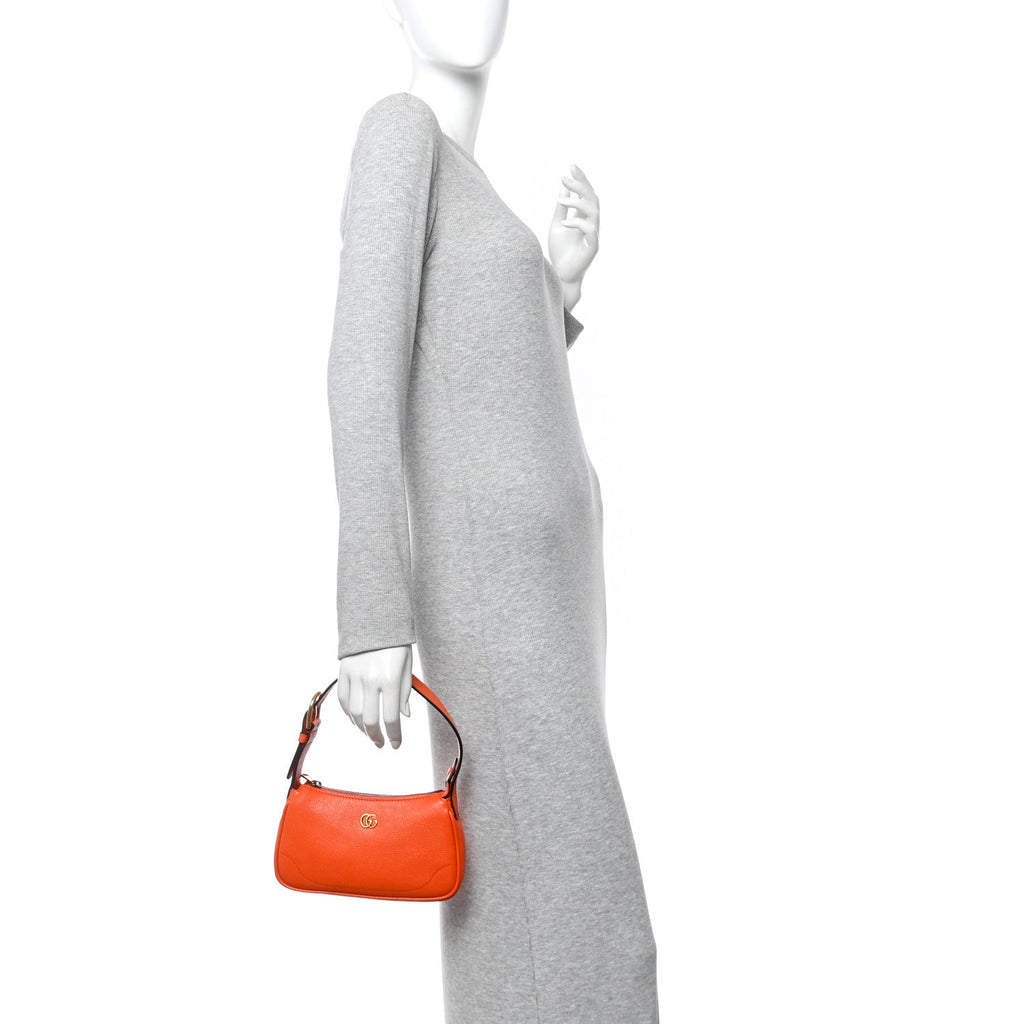 Gucci Goatskin Mini Aphrodite Shoulder Bag Orange