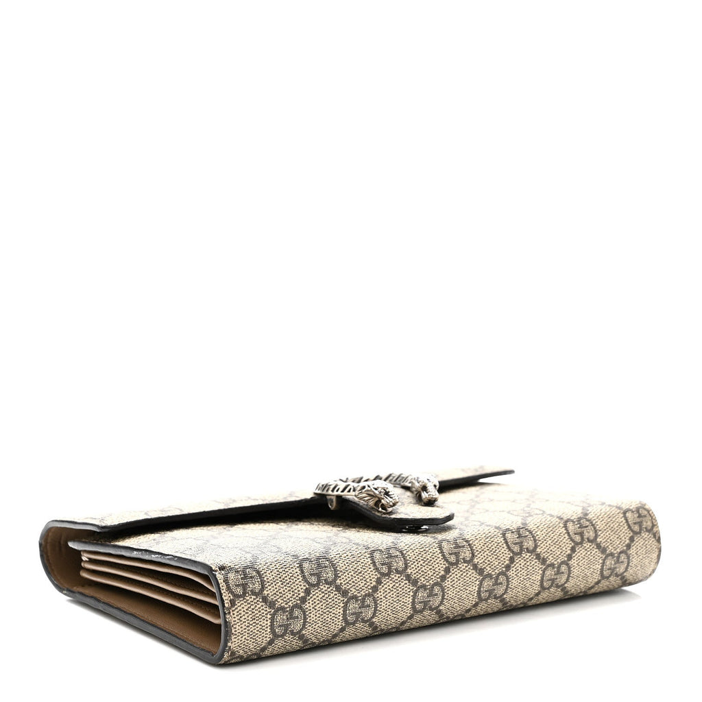 Gucci GG Supreme Monogram Mini Dionysus Chain Wallet Beige Taupe