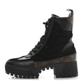 Louis Vuitton Suede Calfskin Monogram Laureate Platform Desert Boots 40.5 Black
