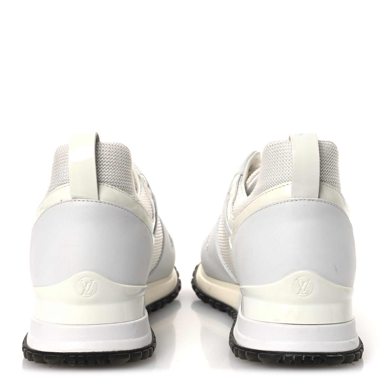 Louis Vuitton Calfskin Mesh Run Away Sneakers 37.5 White
