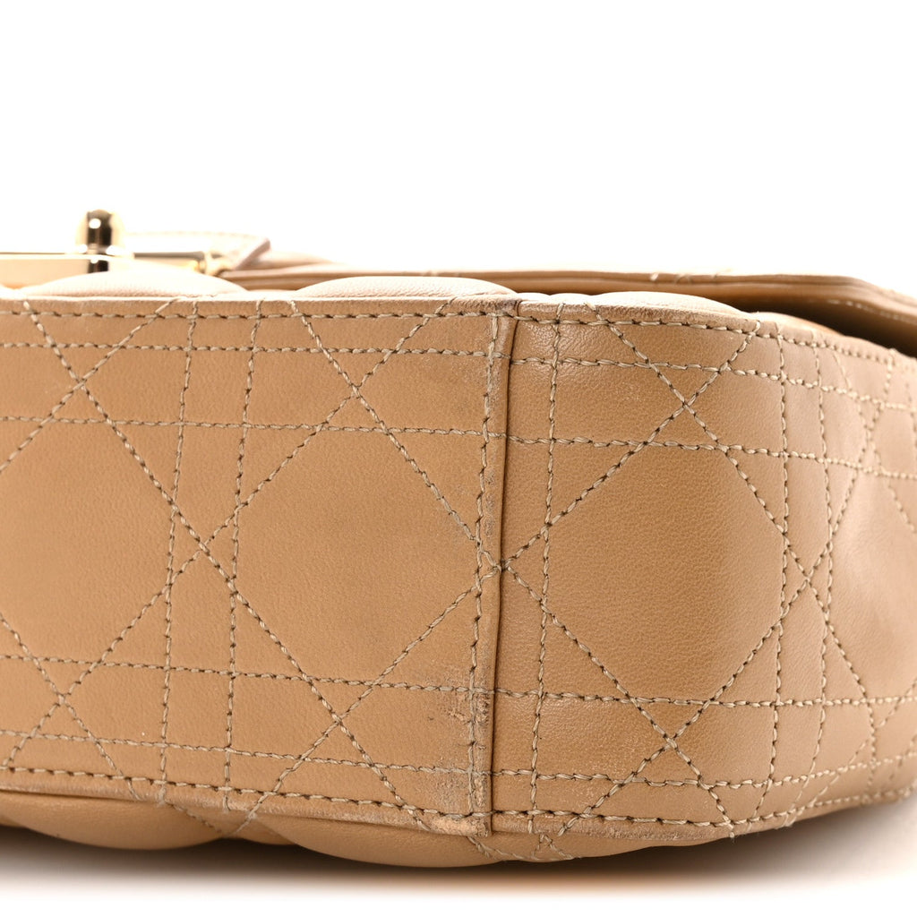 Christian Dior Lambskin Cannage Medium Miss Dior Flap Beige