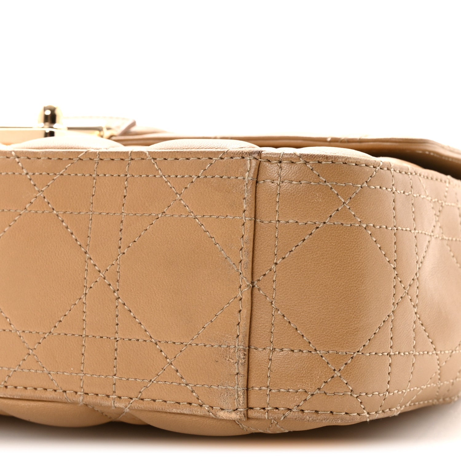 Christian Dior Lambskin Cannage Medium Miss Dior Flap Beige