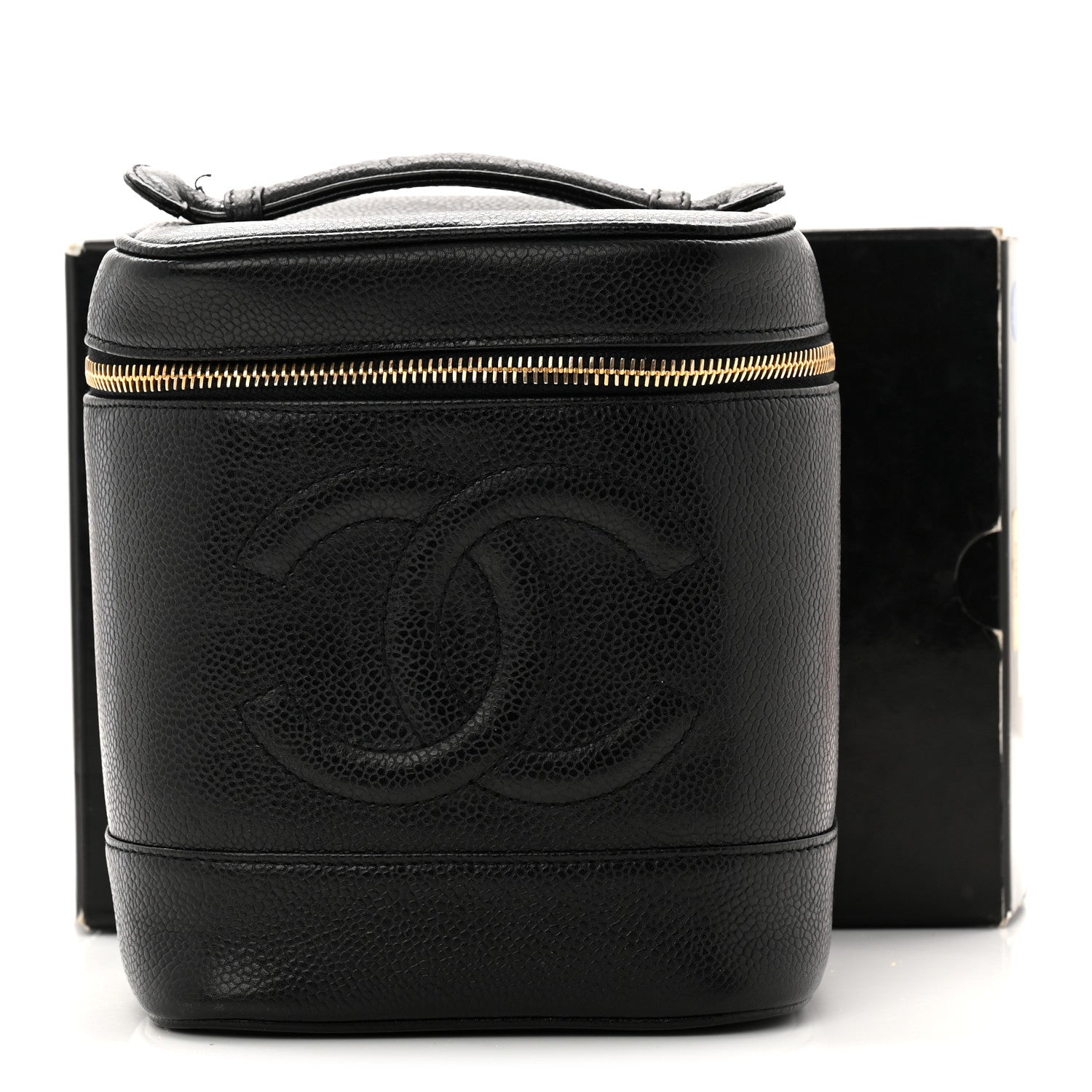 Chanel Caviar Vanity Cosmetic Case Black