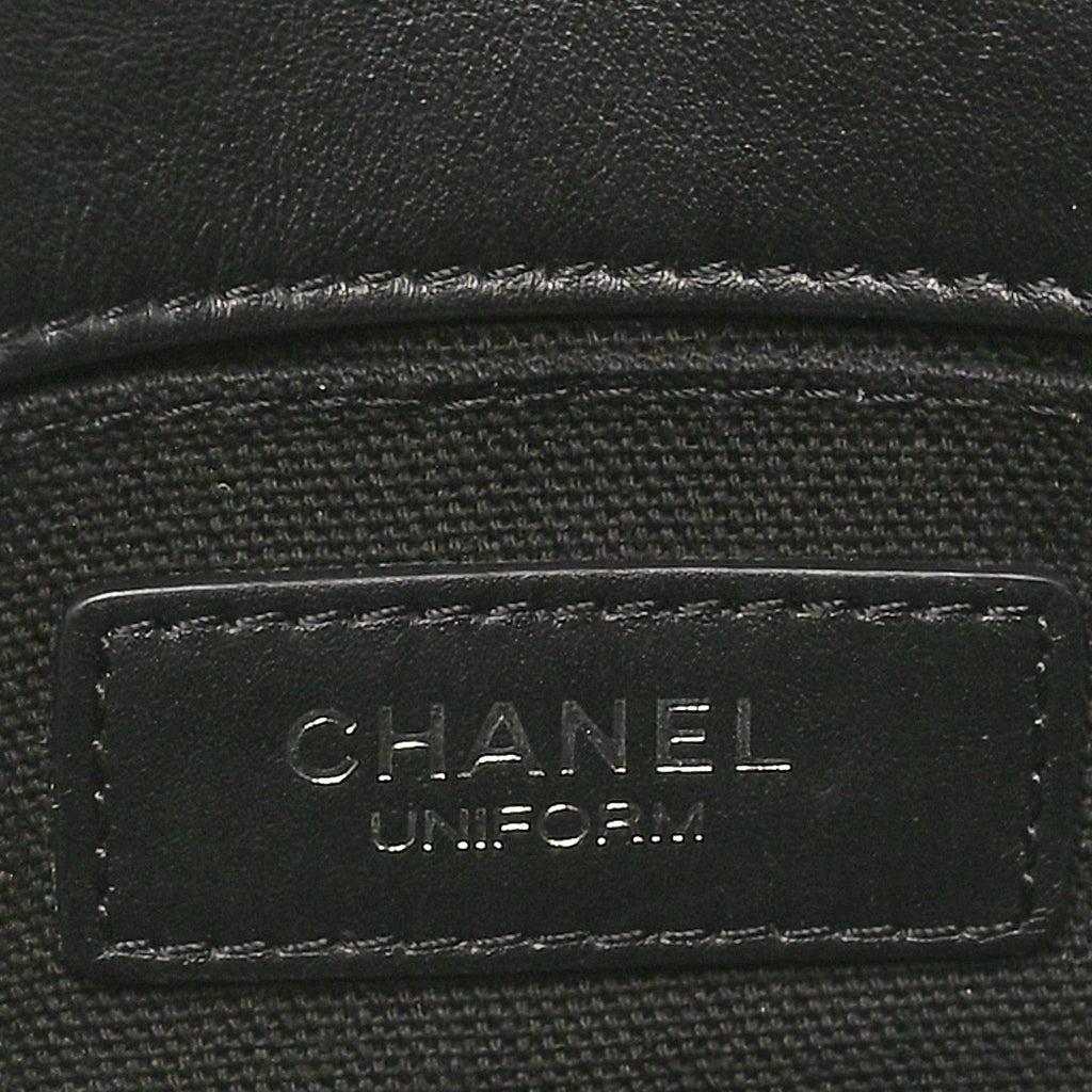 Chanel Calfskin Quilted CC Uniform Flap Belt Bag Black