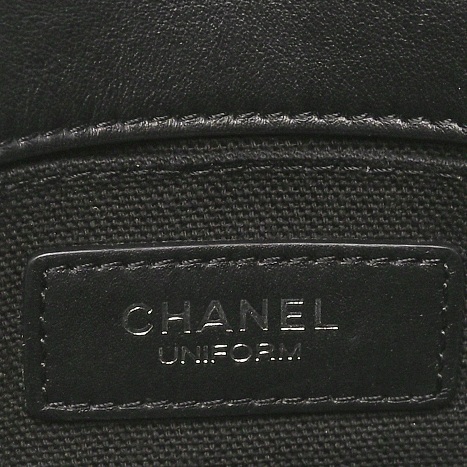 Chanel Calfskin Quilted CC Uniform Flap Belt Bag Black