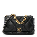 Chanel Goatskin Quilted Maxi Chanel 19 Flap Black