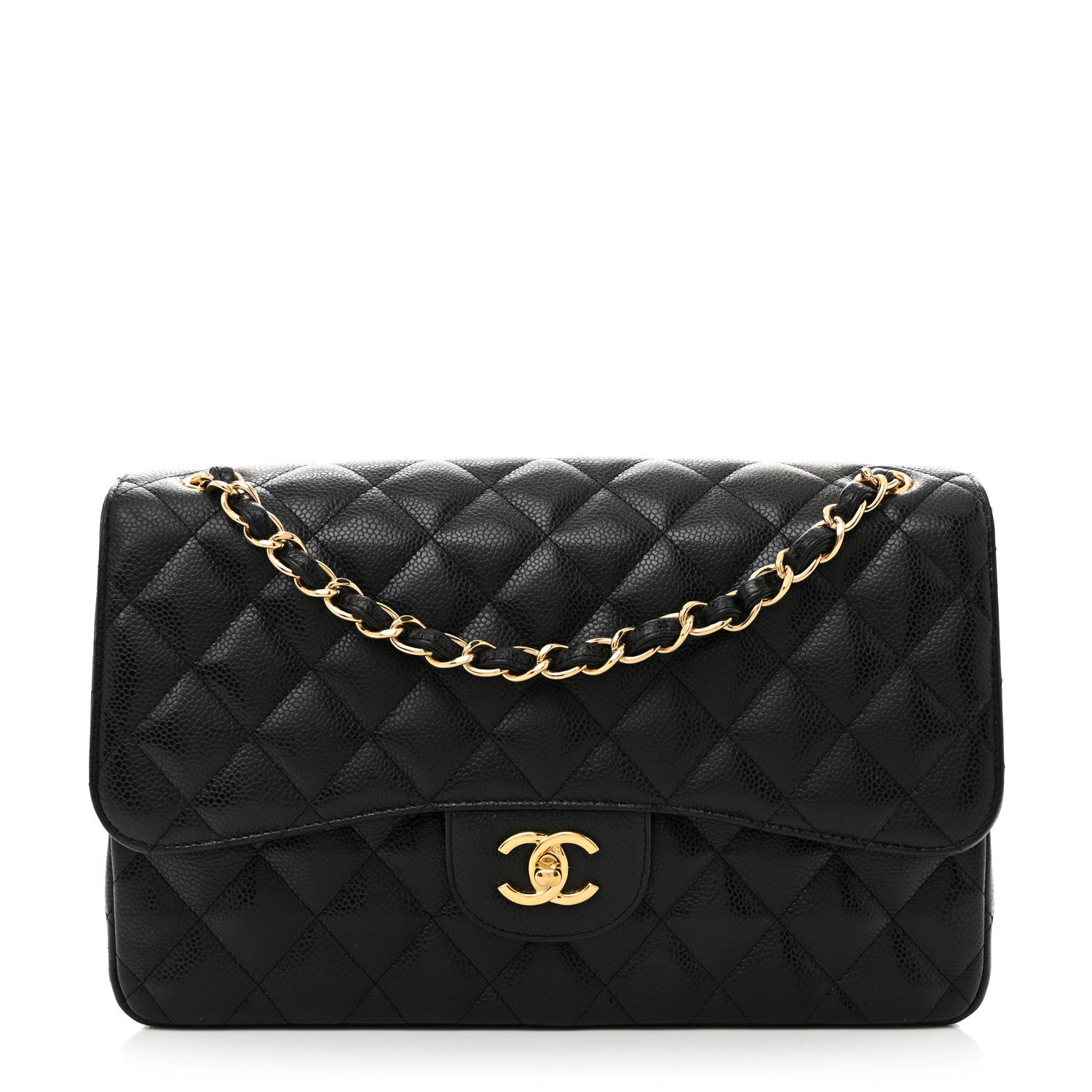 Chanel Caviar Quilted Jumbo Double Flap Black