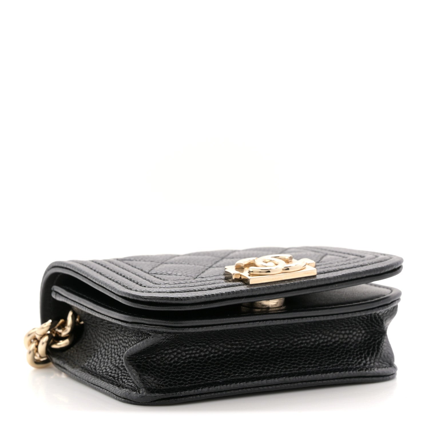 Chanel Caviar Quilted Boy Flap Waist Belt Bag Black